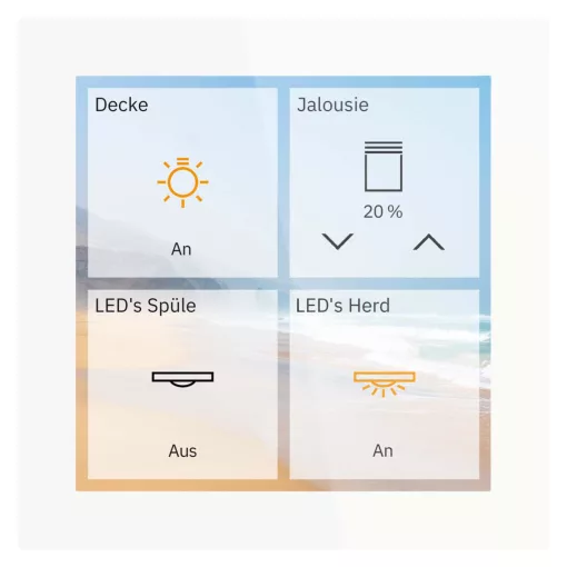 MDT GTS-P4TW.01S KNX Glass Touch Smart Secure | Plus | fehér üveg | 4 hüvelyk