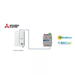   INTESIS IN485MIT001A000 BACnet-Gateway MS/TP Server | Mitsubishi, 1 Air to Water egység