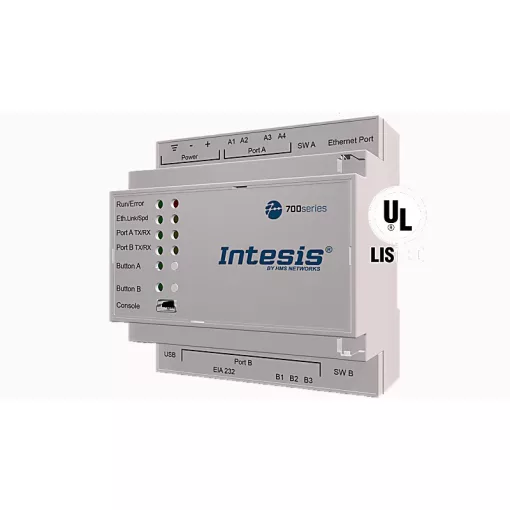 INTESIS IN704DAL1280000 DALI-2-Modbus átjáró | 2 DALI-csatornás