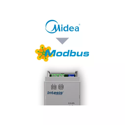 INTESIS INMBSMID001I000 Modbus-RTU klíma-gateway | Midea, 1 beltéri egység