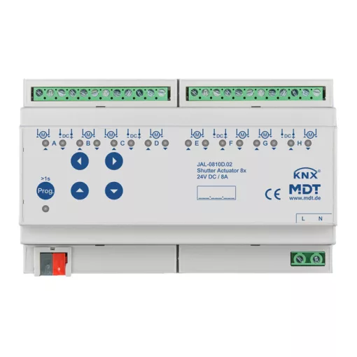 MDT JAL-0810D.02 KNX redőnyaktor 24 V DC | 8-csatornás