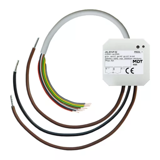 MDT JAL-B1UP.02 KNX redőnyaktor UP | 1 csatornás, 4 bináris bemenettel