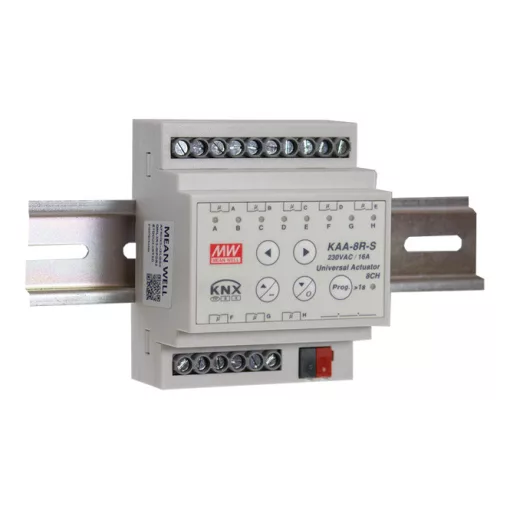 MEANWELL KAA-8R-16S KNX univerzális aktor | 8 kimenetes, 16 A, Secure