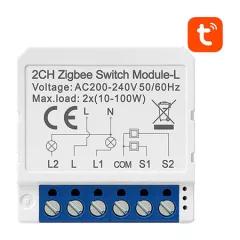 AVATTO LZWSM16-W2 Zigbee kapcsolóaktor UP | 2 kimenetes