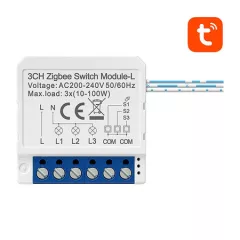AVATTO LZWSM16-W3 Zigbee kapcsolóaktor UP | 3 kimenetes