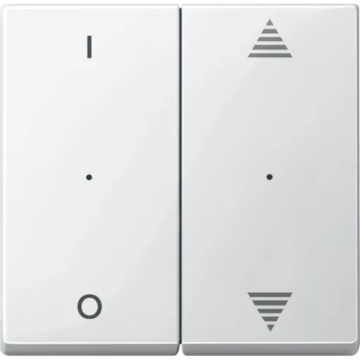 SCHNEIDER MTN619519 feliratozott billenő gomb tapintásmodul System M-hez | 2-pólusú, I/O, nyilak | poláris fehér fényes