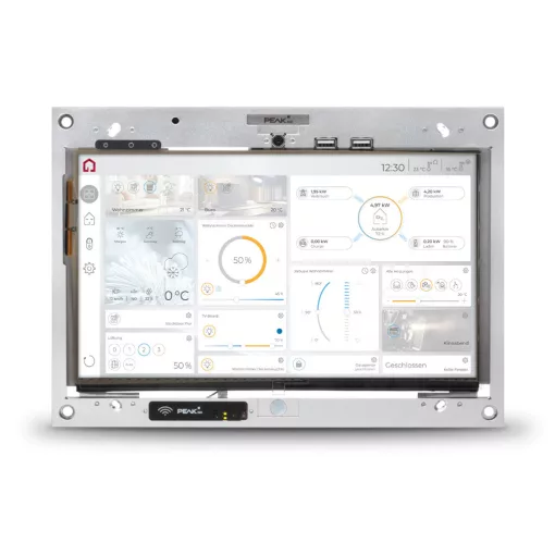 PEAKNX PNX12-20002.05 Control 12 előlap üveg | fehér, PEAKnx logó nélkül