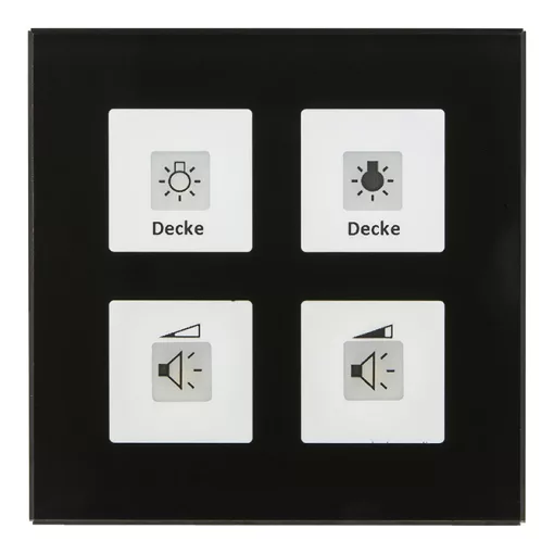 MDT RF-GTT4S.01 KNX RF üveg nyomógomb | 4-csatornás | fekete üveg