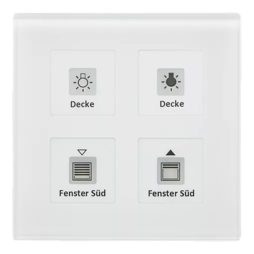 MDT RF-GTT4W.01 KNX RF üveg nyomógomb | 4-csatornás | fehér üveg