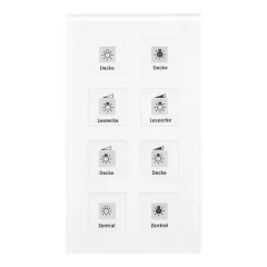   MDT RF-GTT8W.01 KNX RF üveg nyomógomb | 8-csatornás | fehér üveg