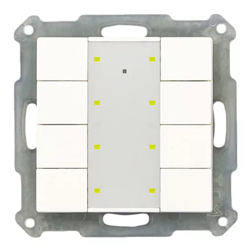 MDT RF-TA55A8.01 KNX RF tapintásérzékelő | 8-csatornás | tiszta fehér fényes