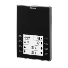   SIEMENS S55624-H128 KNX szobahőmérséklet-szabályozó | hőmérsékletérzékelővel, érintőgombokkal, LED-kijelzővel | fekete