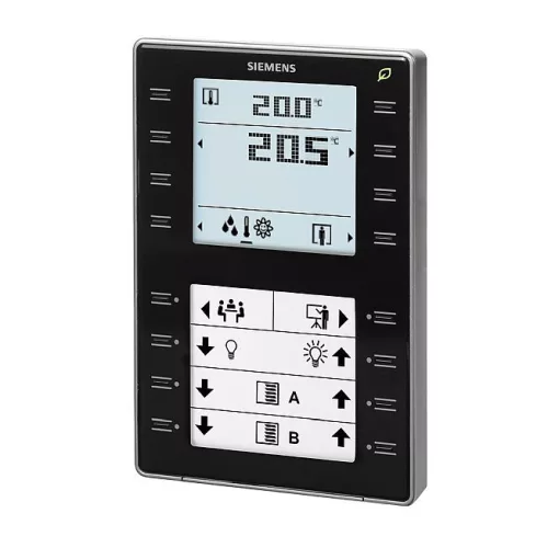 SIEMENS S55624-H129 KNX szobai hőmérsékletszabályozó | érintőgombokkal és kijelzővel | fekete