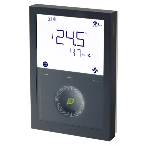 SIEMENS S55770-T453 KNX szobatermosztát | hőmérséklet-/páratartalom-érzékelő, DC vezérlőkimenetekkel | fekete