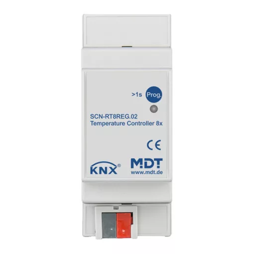 MDT SCN-RT8REG.02 KNX helyiséghőmérséklet-szabályozó DIN sínre | 8-csatornás