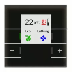   MDT SCN-RTRGS.02S KNX üveg szobatermosztát Smart | 4-csatornás | fekete üveg/fekete