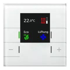  MDT SCN-RTRGW.02 KNX üveg szobahőmérséklet-szabályozó Smart | 4-csatornás | tiszta fehér fényes