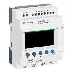   SCHNEIDER SR2A101FU PLC vezérlőrelé Zelio Logic | 10 I/O, 100-240 VAC, kijelzővel