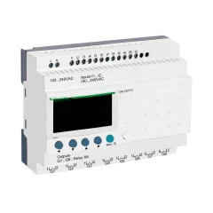   SCHNEIDER SR2A201FU PLC vezérlőrelé Zelio Logic | 20 I/O, 100–240 VAC, kijelzővel
