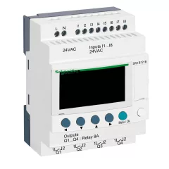   SCHNEIDER SR2B121B PLC vezérlőrelé Zelio Logic | 10 I/O, 24 VDC, kijelző, óra