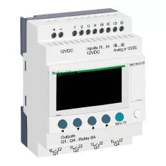   SCHNEIDER SR2B121JD PLC vezérlőrelé Zelio Logic | 12 I/O, 12 VDC, kijelző
