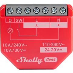   SHELLY 1PM Gen4 multiprotokoll kapcsolóaktor UP | 1 kimenetes, árammérés