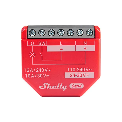 SHELLY 1PM Gen4 multiprotokoll kapcsolóaktor UP | 1 kimenetes, árammérés