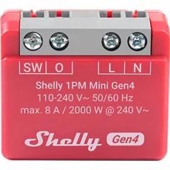   SHELLY 1PM Mini Gen4 multiprotokoll kapcsolóaktor UP | 1 kimenetes, mini, áramméréssel