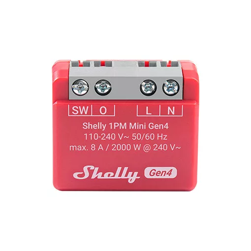 SHELLY 1PM Mini Gen4 multiprotokoll kapcsolóaktor UP | 1 kimenetes, mini, áramméréssel
