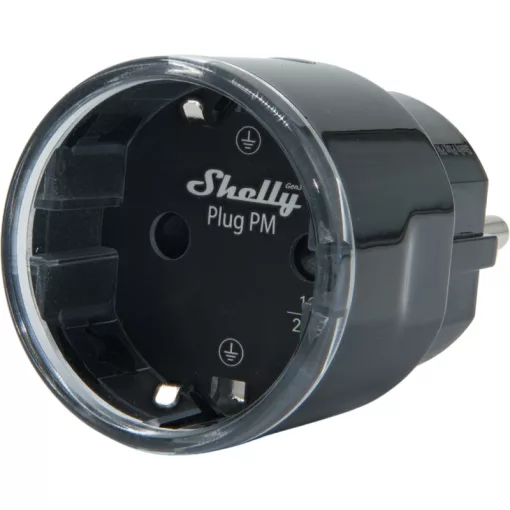 SHELLY Plug PM Gen3 b WLAN-dugó Gen3 | Bluetooth, áramméréssel | Fekete