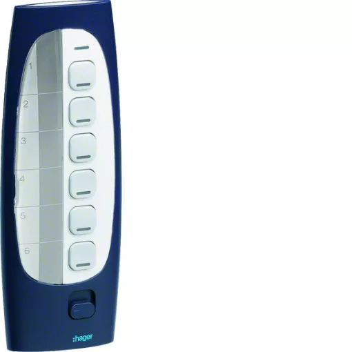 HAGER TU418 KNX rádiófrekvenciás távirányító | 7 gombos, 18 csatornás