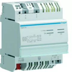   HAGER TXA114 KNX busztápegység | 320 mA & 640 mA (fojtótekercs nélkül)