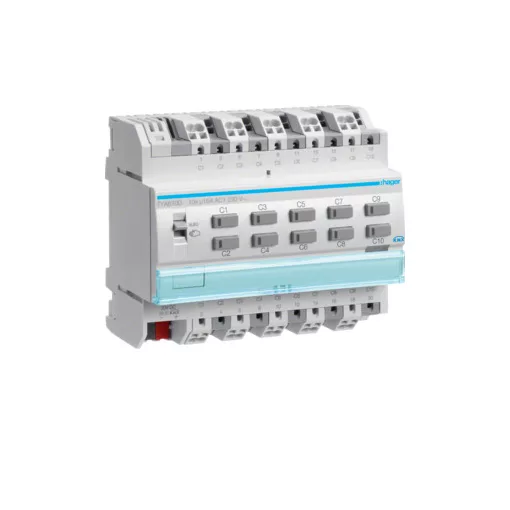 HAGER TYA610D KNX univerzális aktor | 10-csatornás, 16 A, C-terhelés