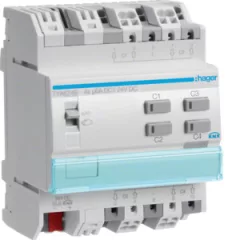 HAGER TYA624B KNX redőnyaktor | 4-csatornás, 24 V