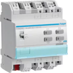 HAGER TYA624D KNX redőnyaktor 24 V | 4-csatornás