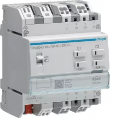   HAGER TYAS604D kapcsoló-/redőnyaktor KNX Secure | 4/2-csatornás, 16 A, C-Last