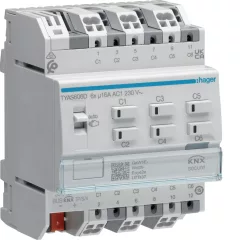  HAGER TYAS606D kapcsoló-/redőnyaktor KNX Secure | 6/3-csatornás, 16 A, C-Last
