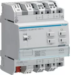   HAGER TYAS624C KNX Secure redőnyaktor | 4-csatornás, 230 V AC