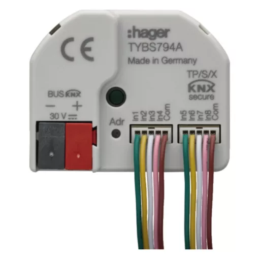 HAGER TYBS794A KNX Secure bináris bemenet UP | 4-csatornás + 4 LED-kimenet