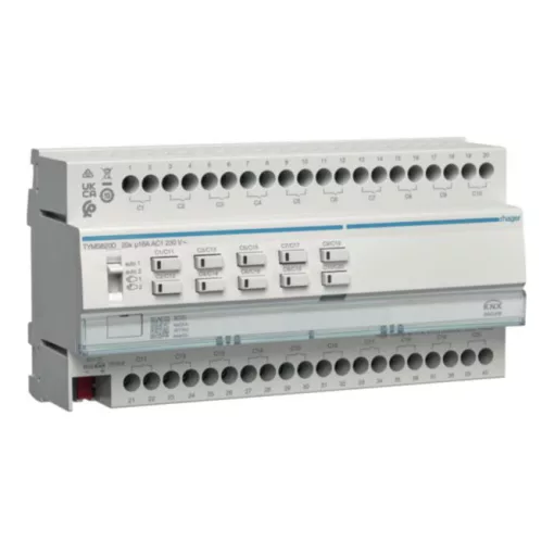 HAGER TYMS620D KNX univerzális aktor | 20 csatornás, 16 A, C-terhelés, secure