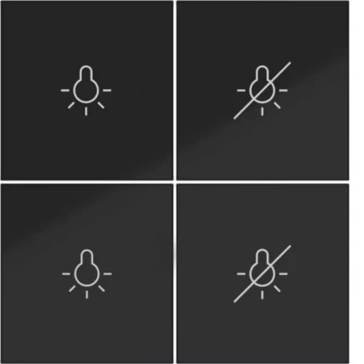 HAGER WAK7124BG KNX Secure A.x/C.x tapintásérzékelő felépítmény | 4-csatornás, Licht ON/OFF | éjfekete fényes