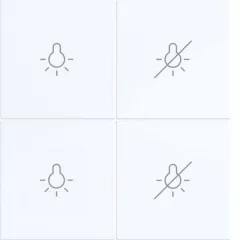   HAGER WAK7124WG KNX Secure A.x/C.x tapintásérzékelő felső rész | 4-csatornás, Licht ON/OFF | fényes fehér