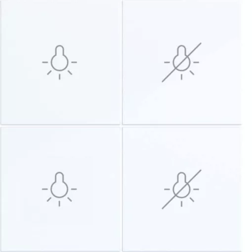 HAGER WAK7124WG KNX Secure A.x/C.x tapintásérzékelő felső rész | 4-csatornás, Licht ON/OFF | fényes fehér