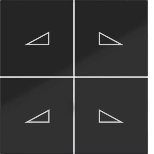 HAGER WAK7134BG KNX Secure A.x/C.x tapintásérzékelő felső rész | 4-csatornás, Dimmer UP/DOWN | éjfekete fényes