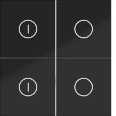   HAGER WAK7144BG KNX Secure A.x/C.x tapintásérzékelő felső rész | 4-csatornás, ON/OFF | éjfekete fényes