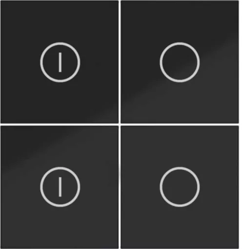 HAGER WAK7144BG KNX Secure A.x/C.x tapintásérzékelő felső rész | 4-csatornás, ON/OFF | éjfekete fényes
