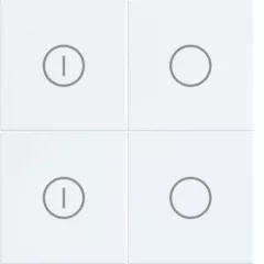   HAGER WAK7144WM KNX Secure A.x/C.x tapintásérzékelő felső rész | 4-csatornás, ON/OFF | fényes fehér matt