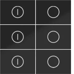   HAGER WAK7146BG KNX Secure A.x/C.x tapintásérzékelő felső rész | 6-csatornás, ON/OFF | éjfekete fényes