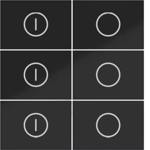 HAGER WAK7146BG KNX Secure A.x/C.x tapintásérzékelő felső rész | 6-csatornás, ON/OFF | éjfekete fényes