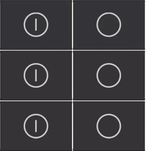 HAGER WAK7146BM KNX Secure A.x/C.x tapintásérzékelő felső rész | 6-csatornás, ON/OFF | éjfekete matt